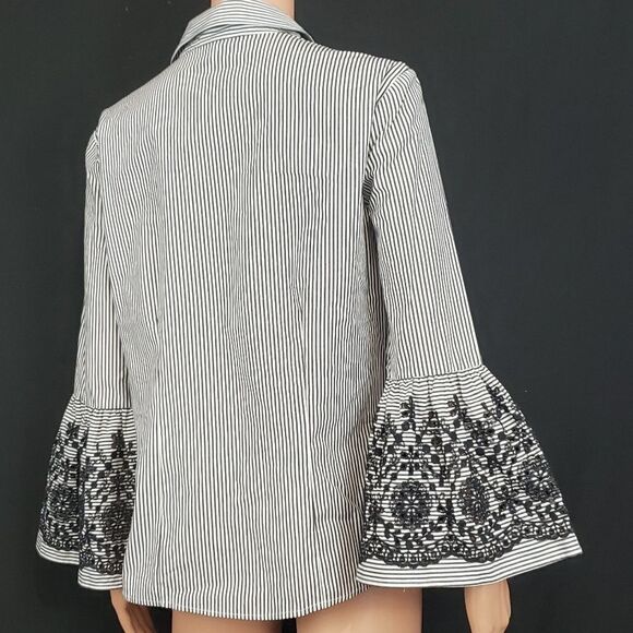 Small CALVIN KLEIN Bell Embroidered Sleeves Blouse - Picture 6 of 7
